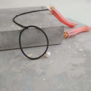 Oxidized neclase with pearl