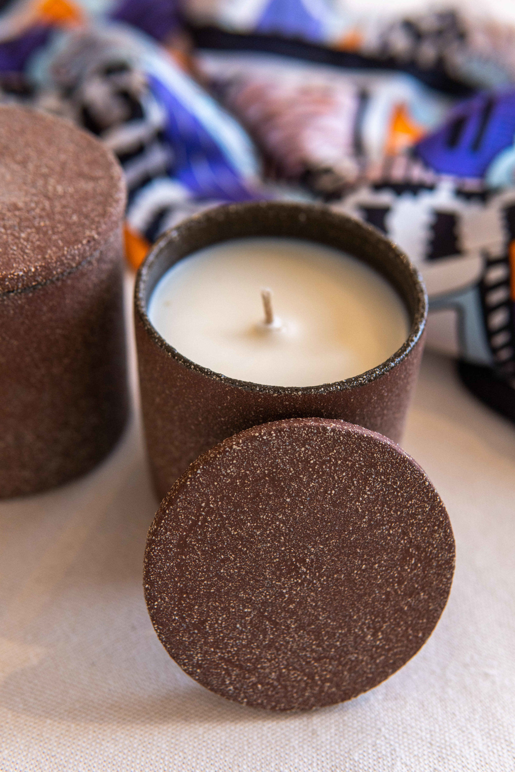 Candle in Ceramic Cup Frosted Christmas - Image 6