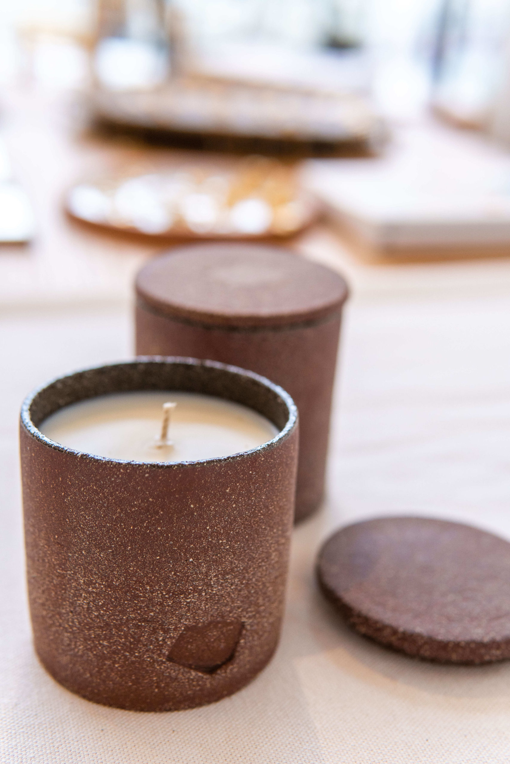 Candle in Ceramic Cup Frosted Christmas - Image 2